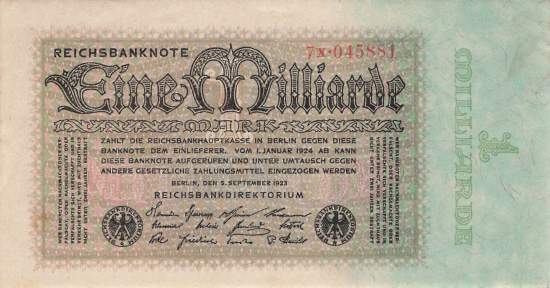 1 Milliarde Mark ro 111b X